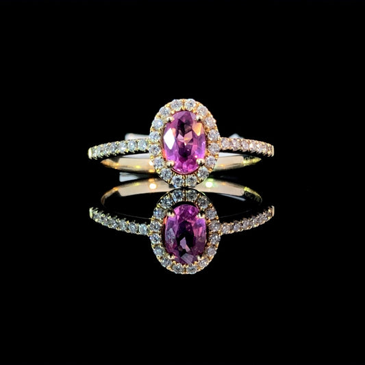 150904 - .82 ctw pink sapphire and diamond ring