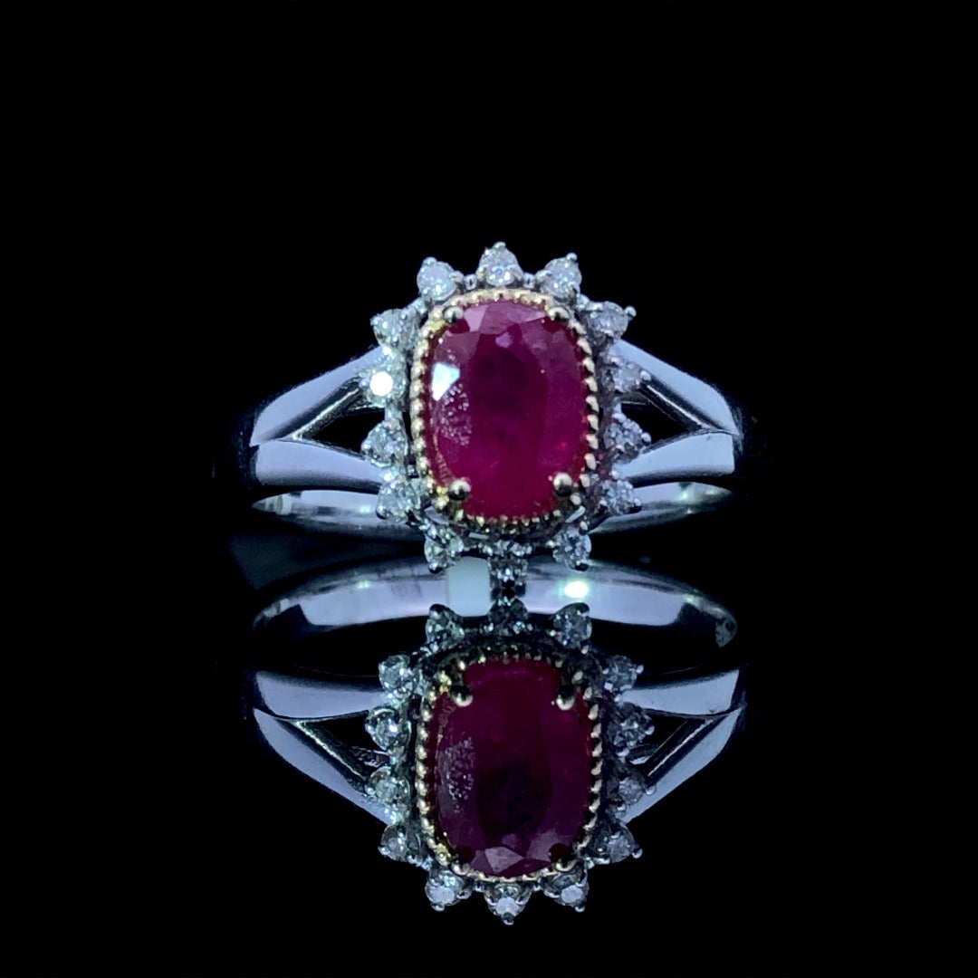 161661 - 1.69 ctw ruby and diamond ring