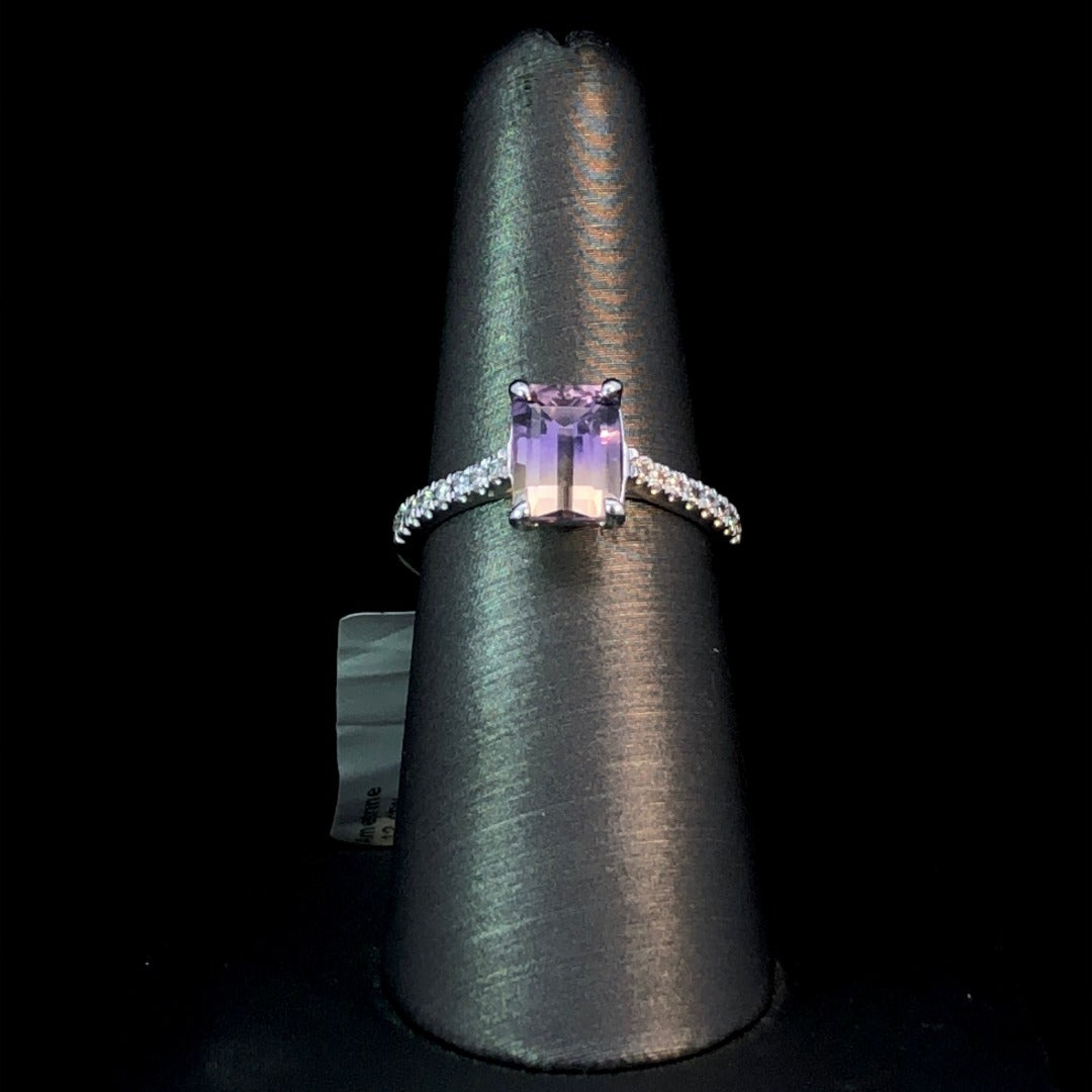 159355 - .12 ctw diamond and ametrine ring