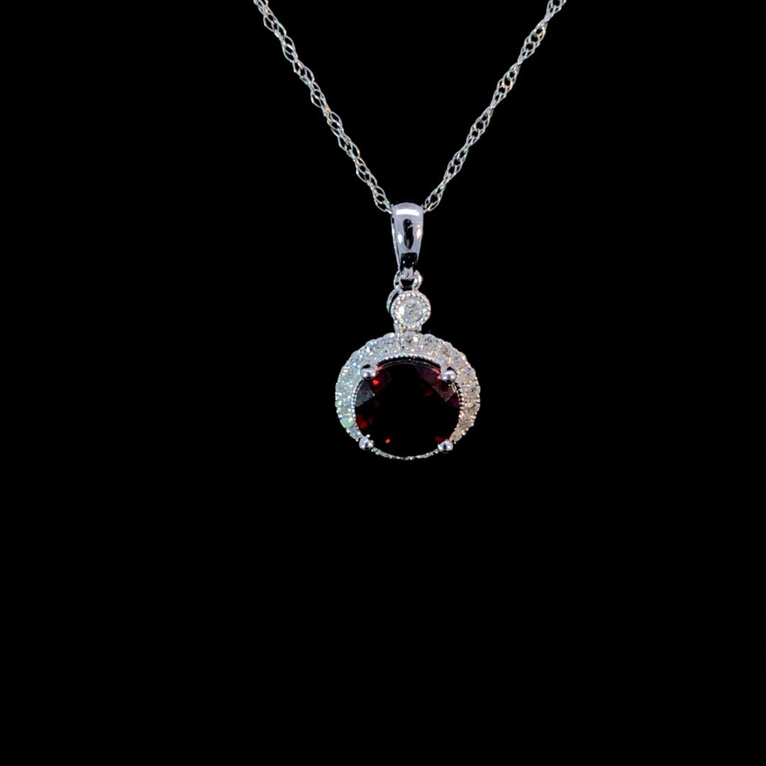 163369 - 1.98 ctw garnet and diamond pendant
