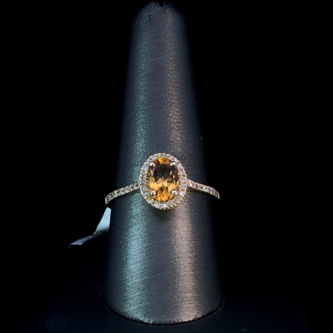 145837 - 1.16 ctw Citrine and diamond ring