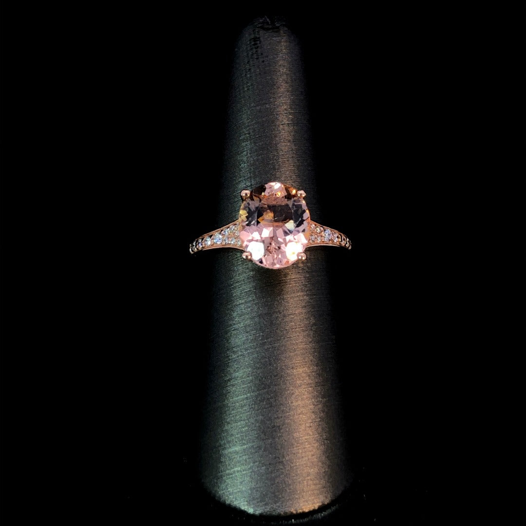 163100 - 3.34 ctw morganite and diamond ring