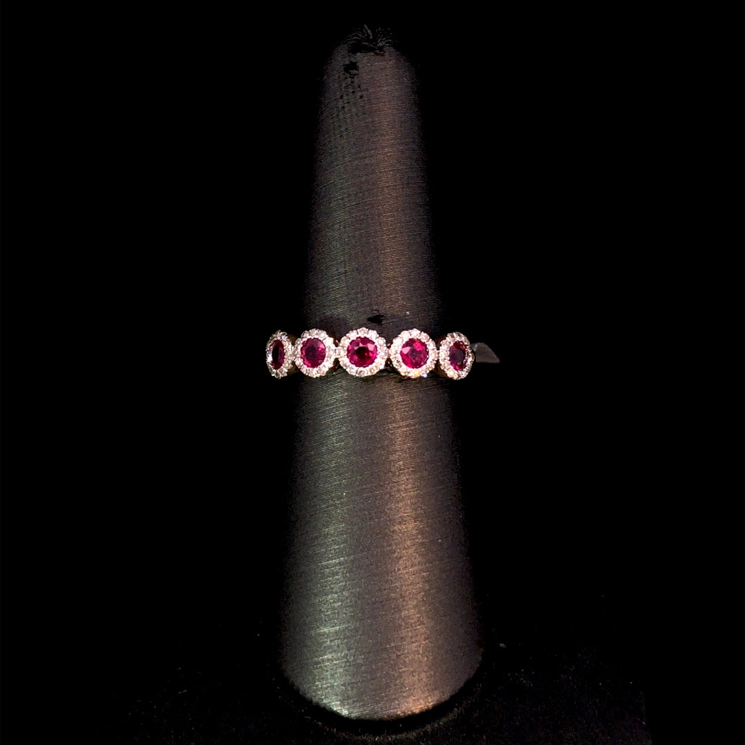 164025 - .85 ctw ruby and diamond ring