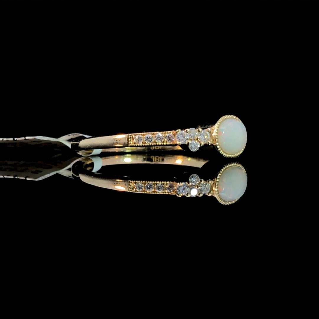 163354 - .45 ctw opal and diamond ring