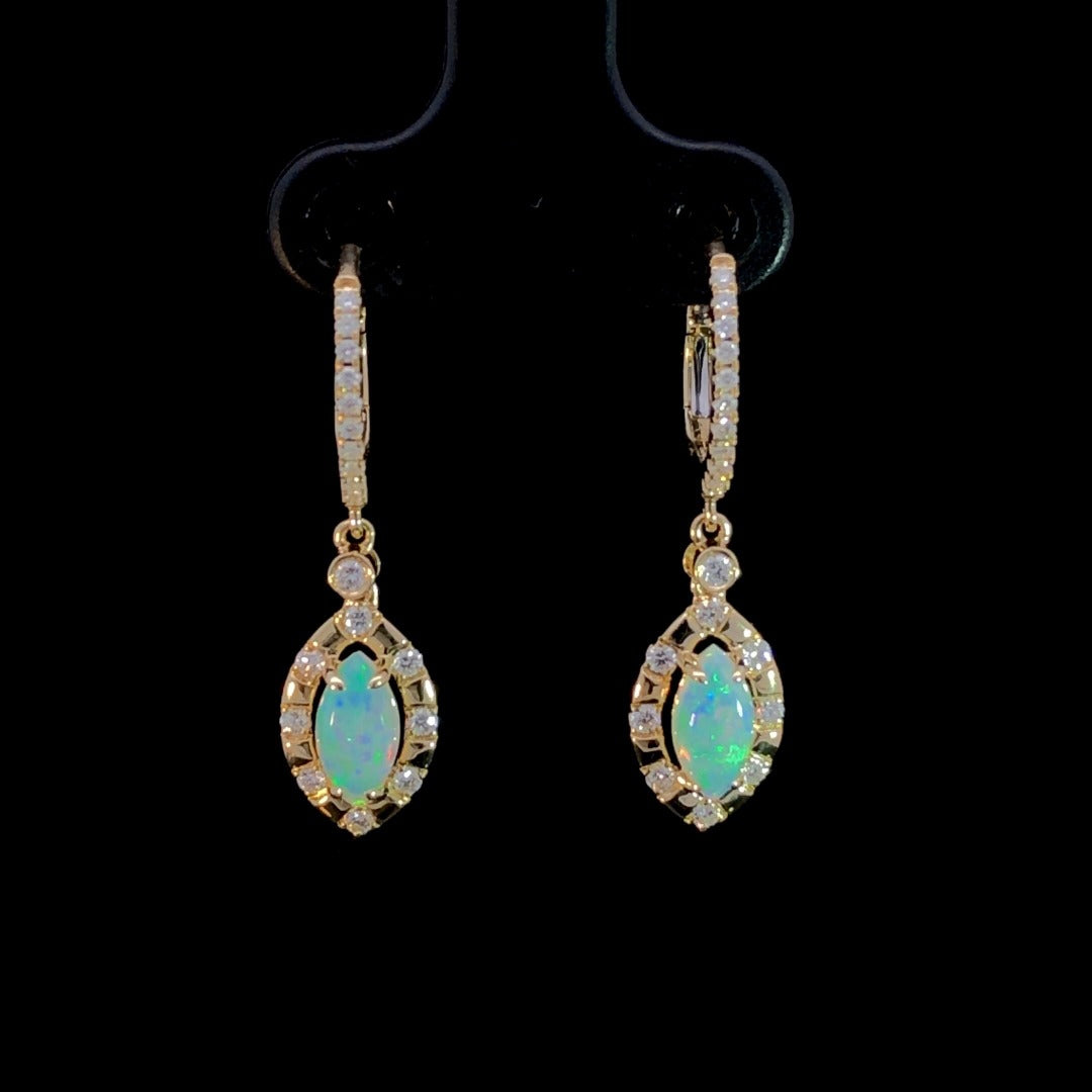163207 - 1.14 ctw opal and diamond earrings