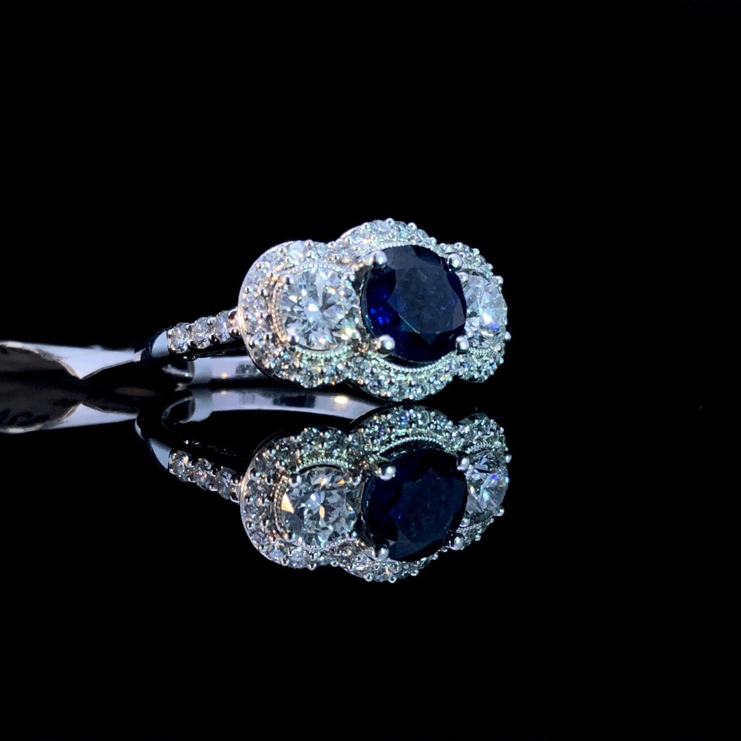 157635 - 3.41 ctw sapphire and diamond ring