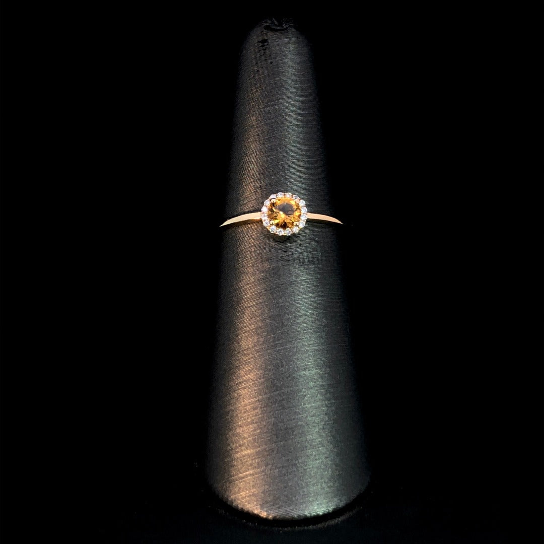 163352 - .29 ctw citrine and diamond ring