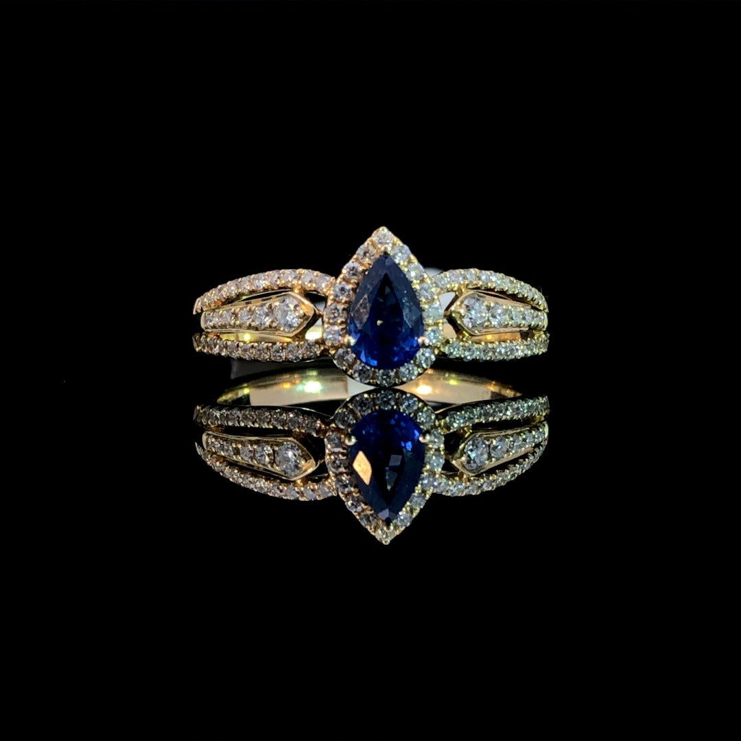 150902 - .75 ctw sapphire and diamond ring