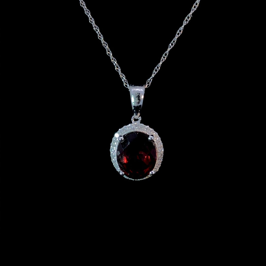 163372 - 2.87 ctw garnet and diamond pendant