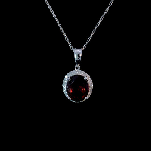 163372 - 2.87 ctw garnet and diamond pendant