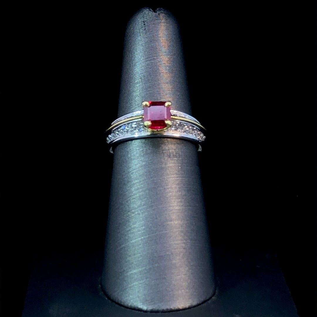 115691 - 1.19 ctw ruby and diamond ring