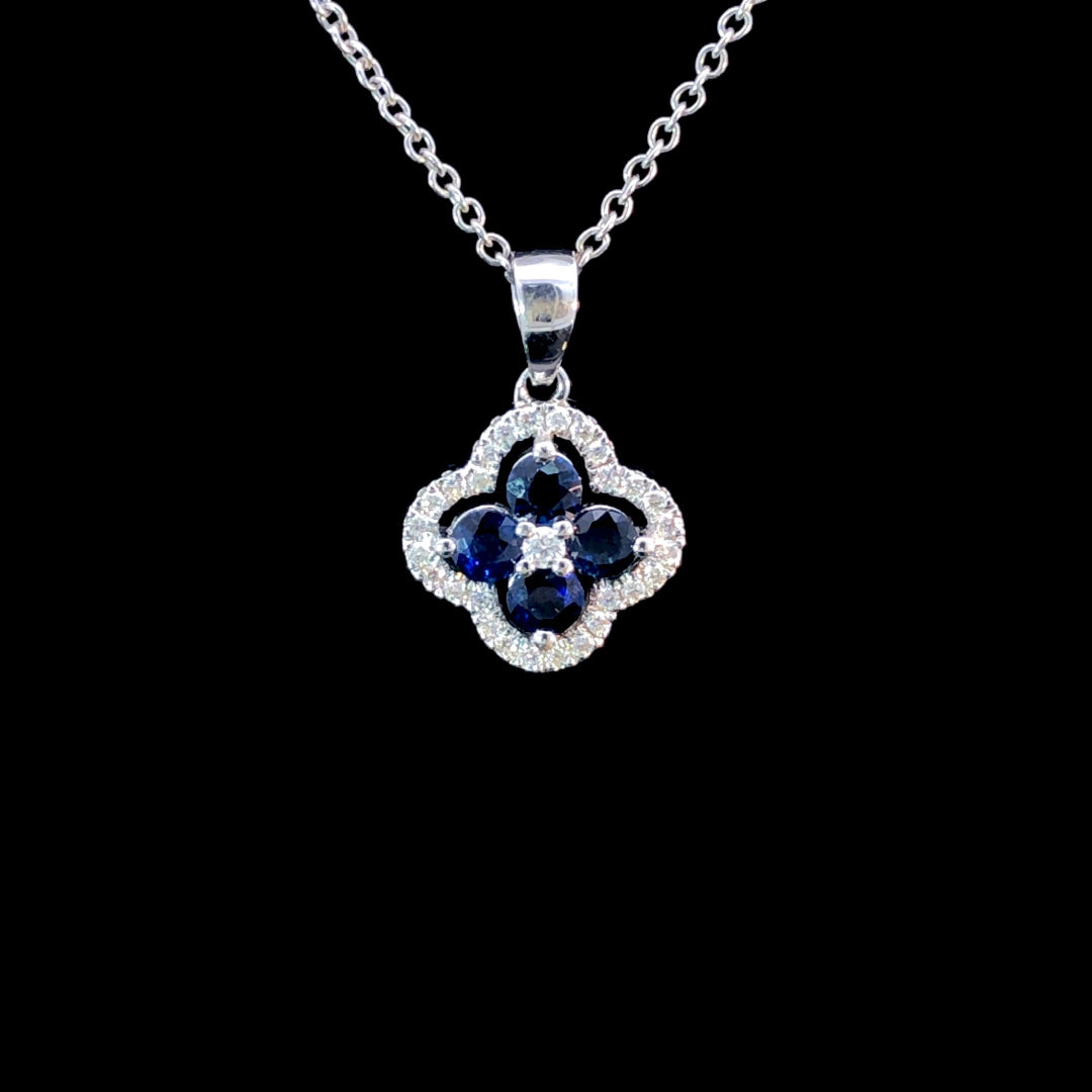 164847 - .77 ctw sapphire and diamond pendant