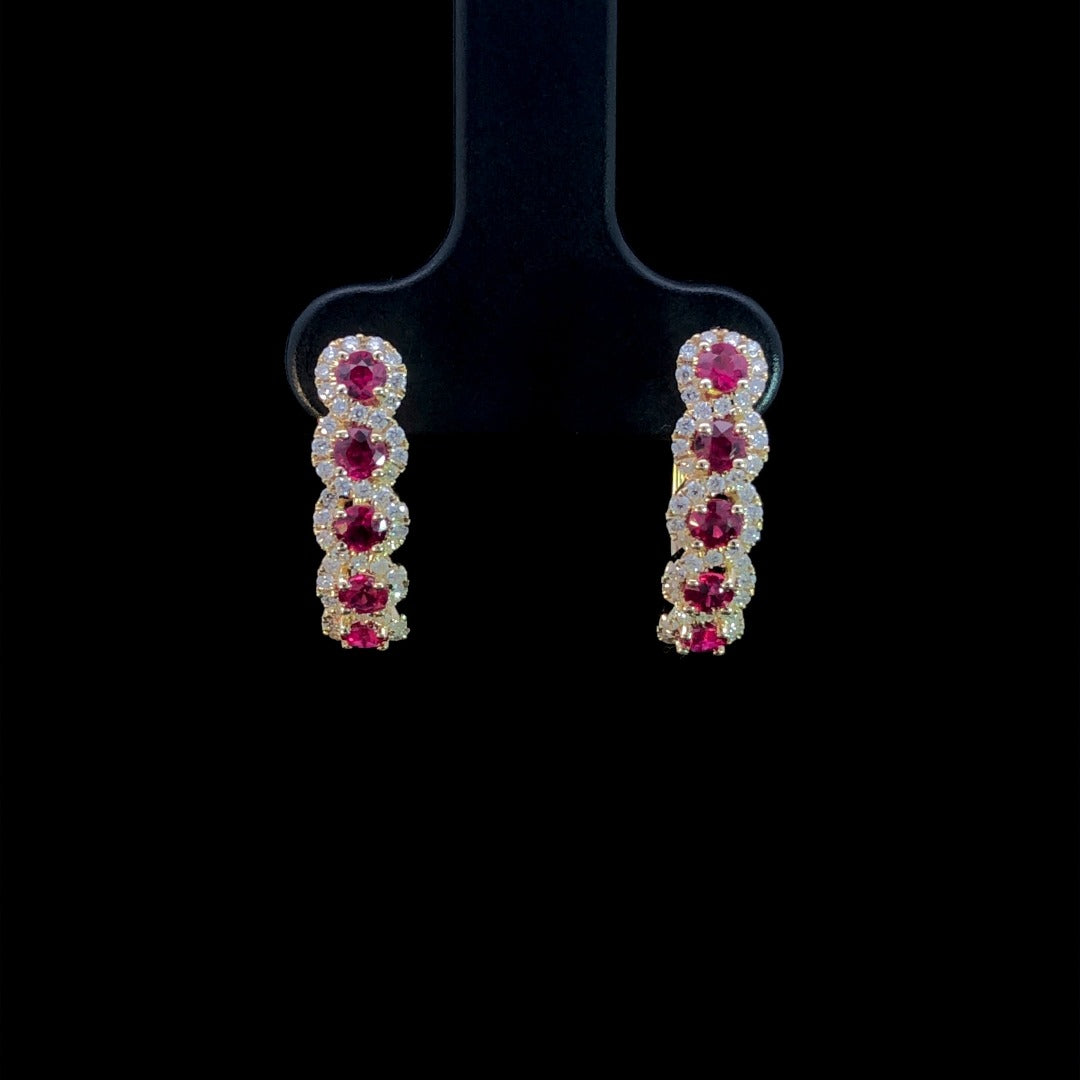 163186 - .95 ctw ruby and diamond earrings