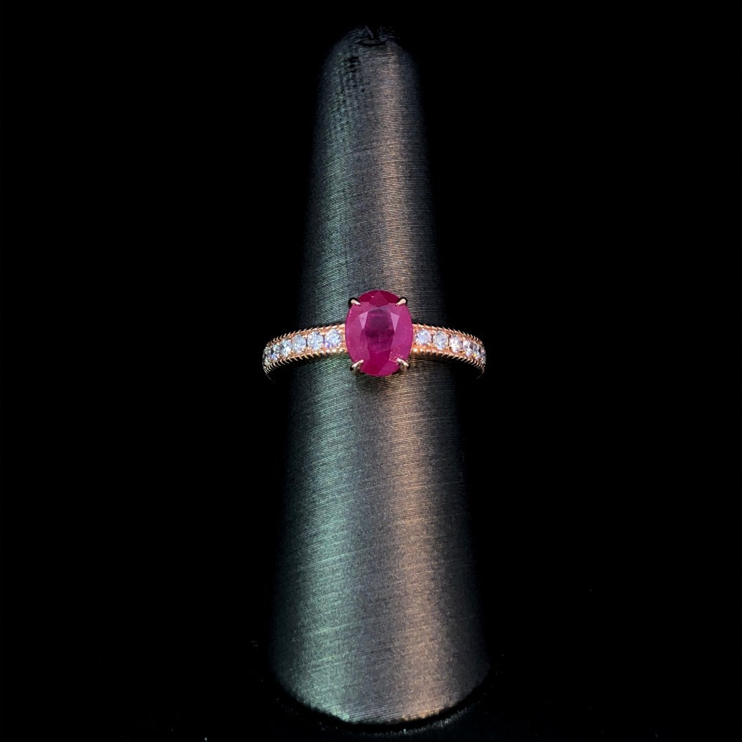 163128 - 1.72 ctw ruby and diamond ring