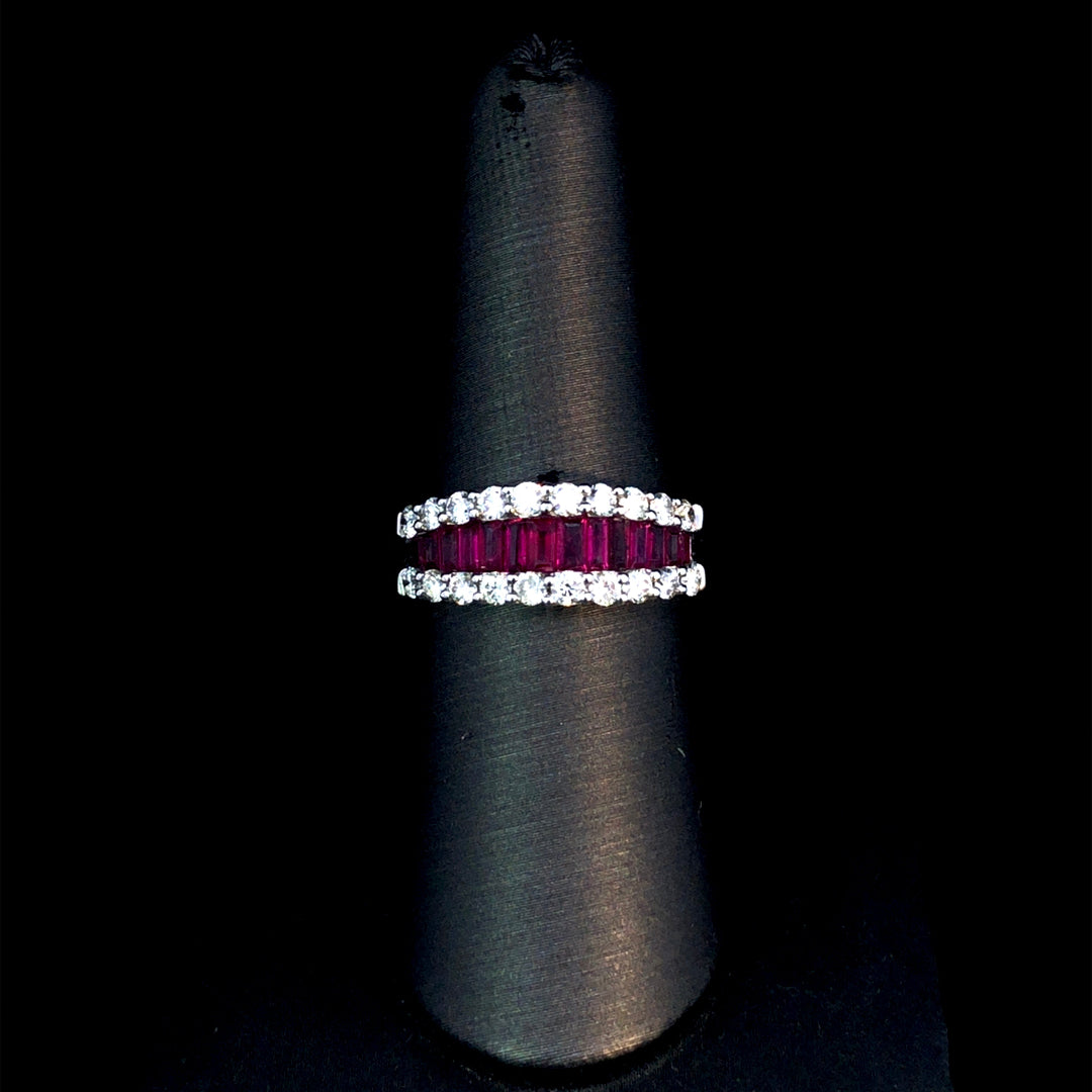 164952 - 1.74 ctw ruby and diamond ring