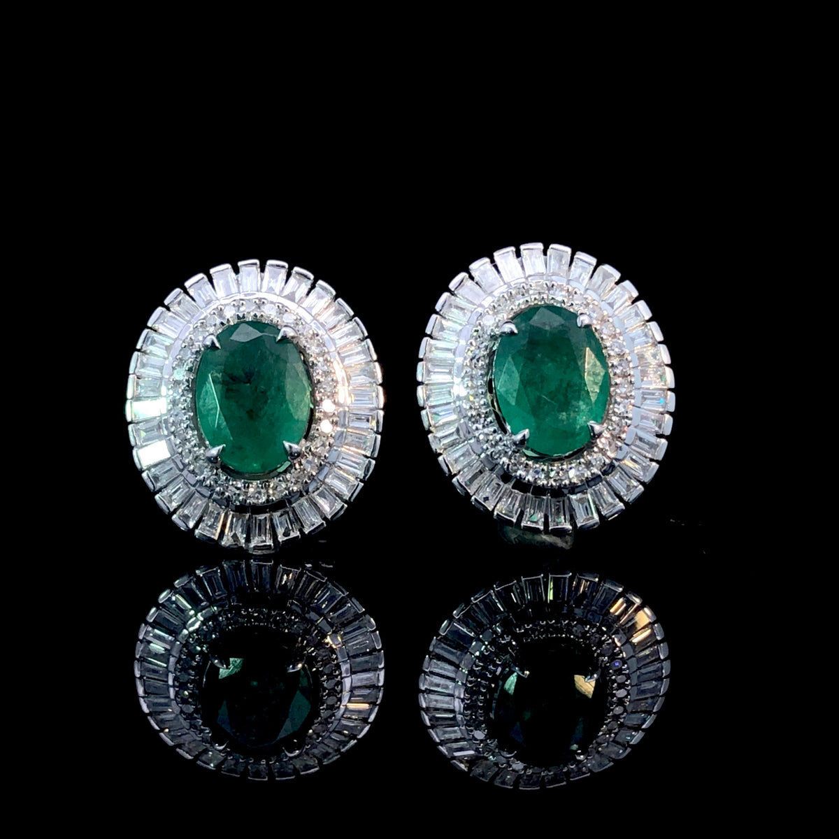166963 - 3.00 ctw emerald and diamond earrings