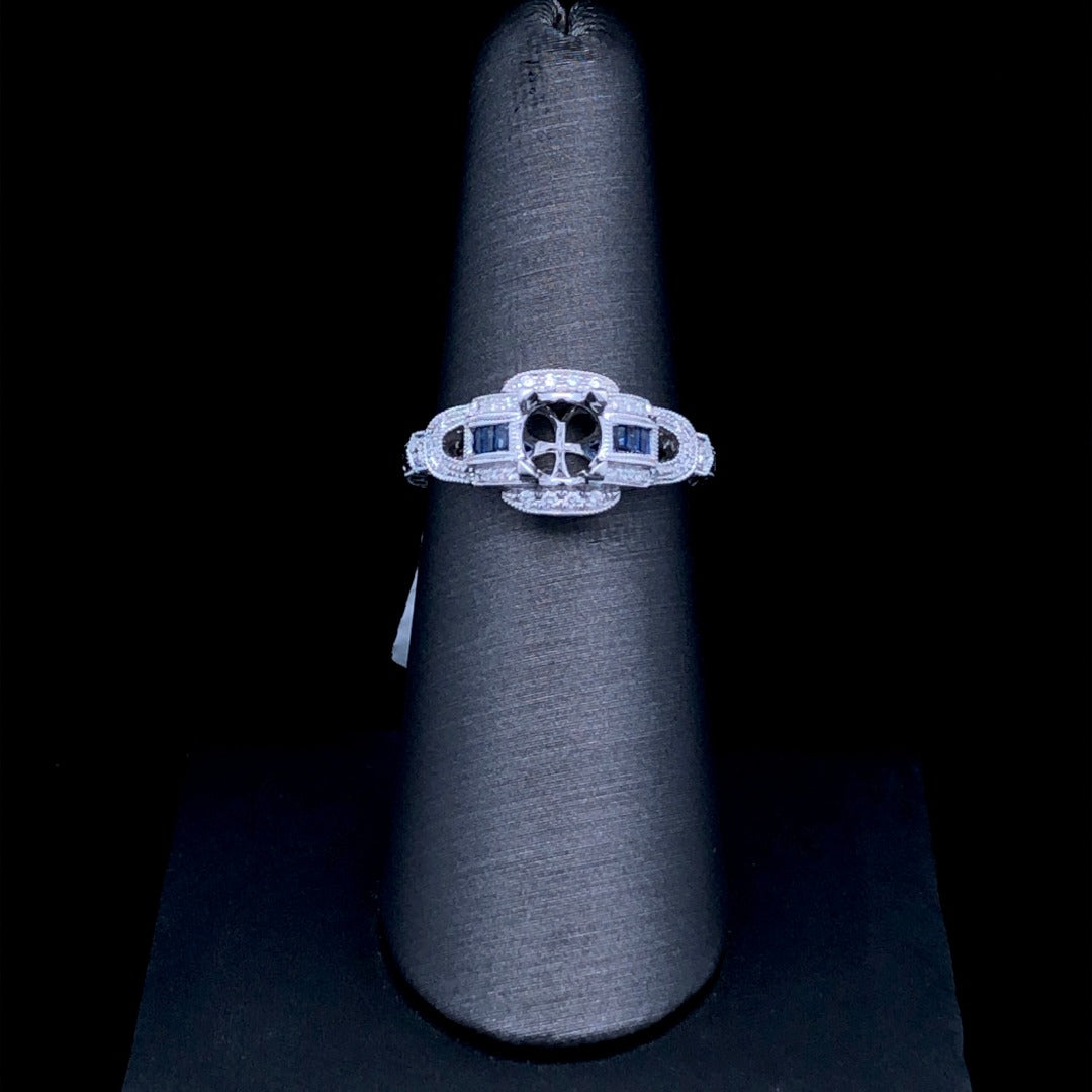 .28 ctw diamond and sapphire semi mount