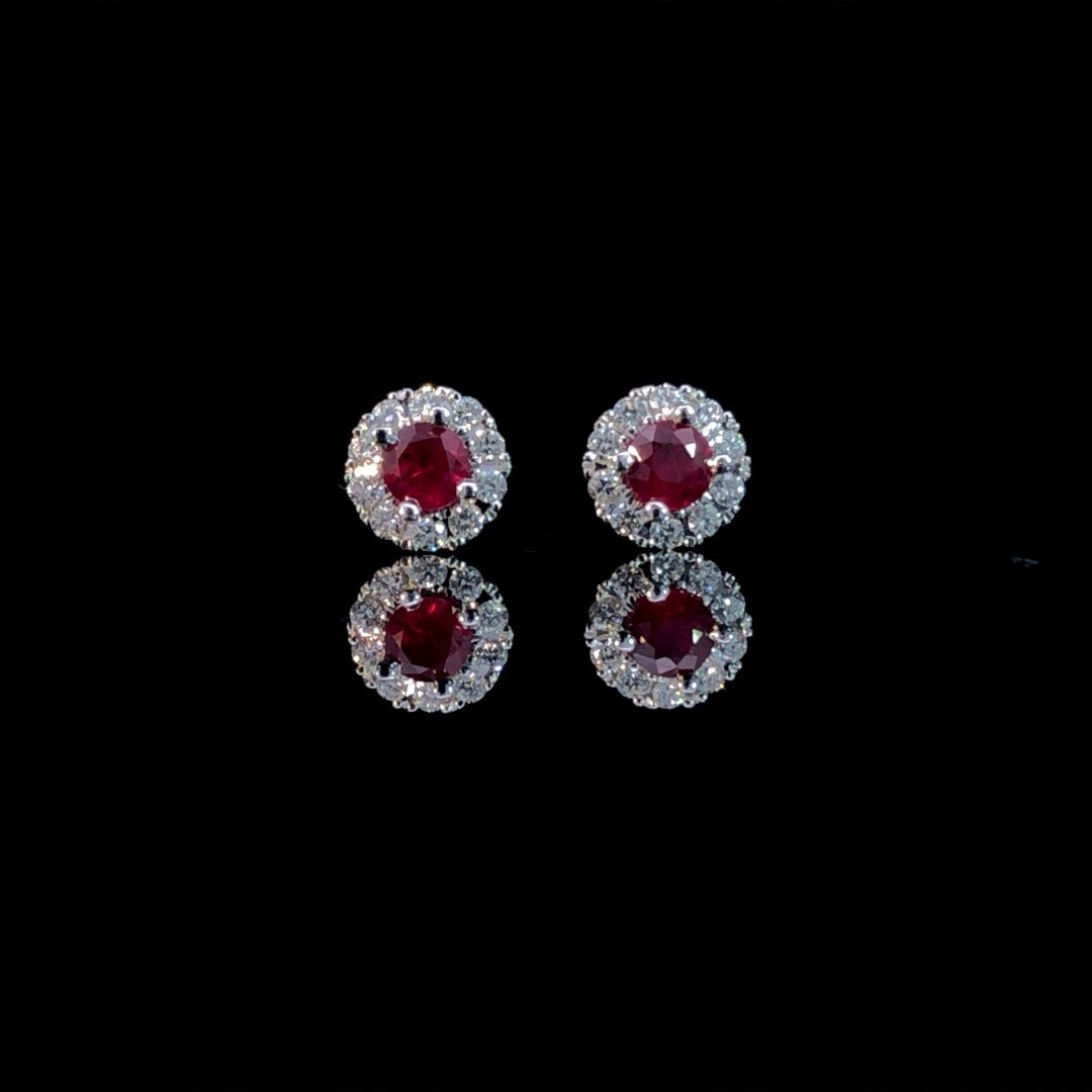 163208 - .35 ctw ruby and diamond earrings