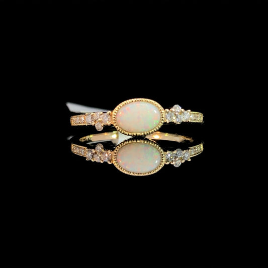 163354 - .45 ctw opal and diamond ring