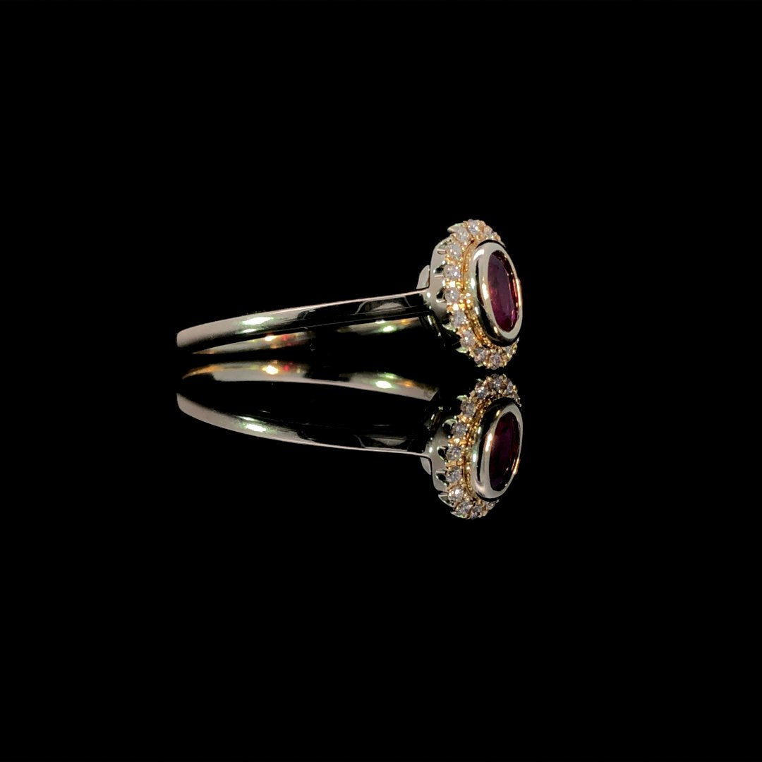 163636 - .32 ctw ruby and diamond ring