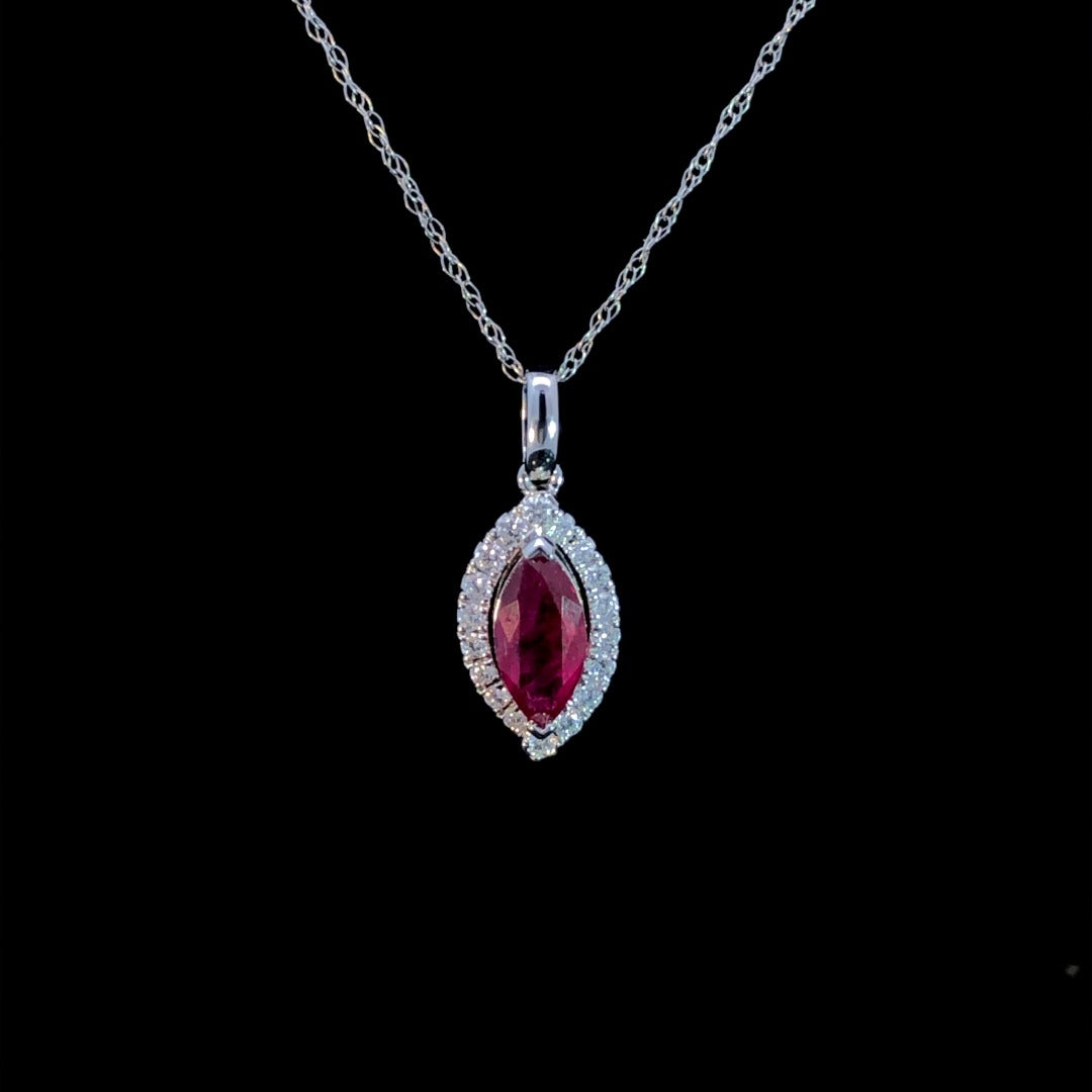 1.24 ctw ruby and diamond pendant