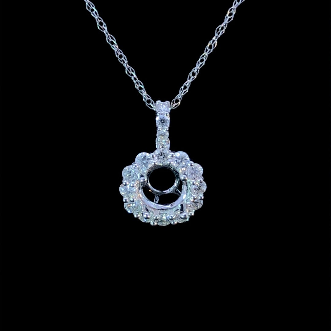 160773 - .35 ctw diamond halo pendant mounting