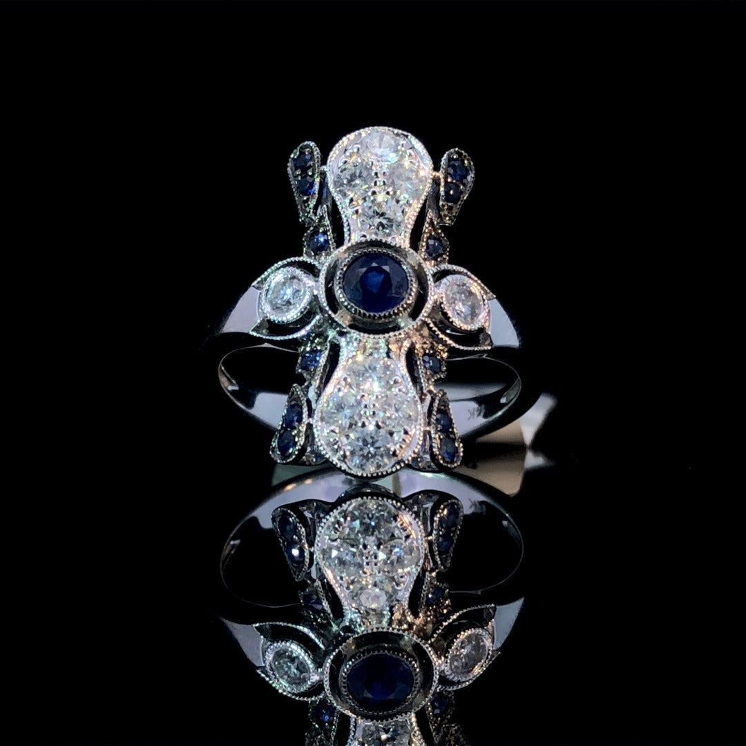 149125 - .90 ctw sapphire and diamond ring