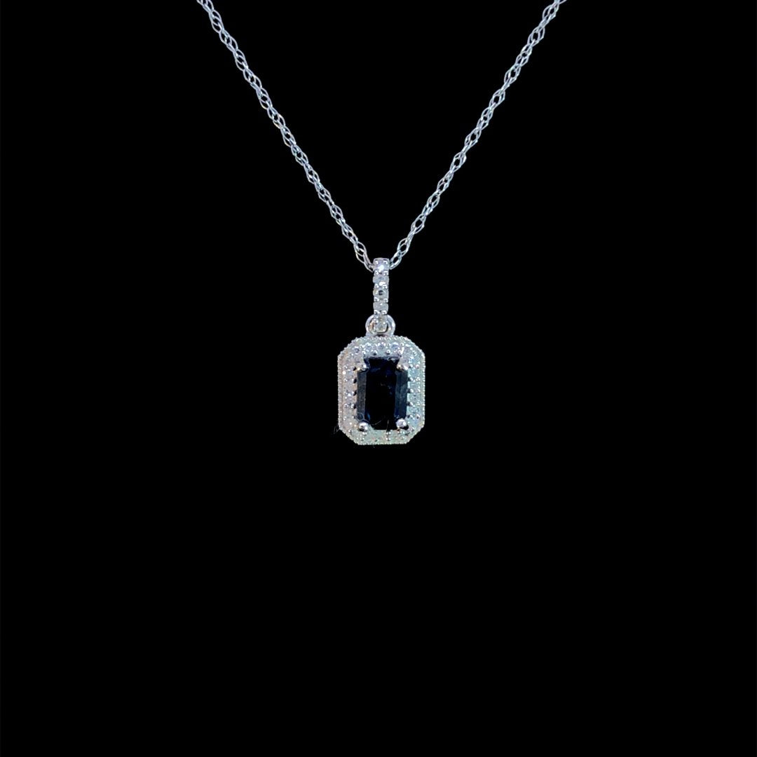 164039 - .87 ctw sapphire and diamond pendant