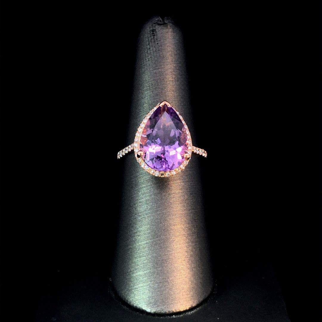 163093 - 5.70 ctw amethyst and diamond ring