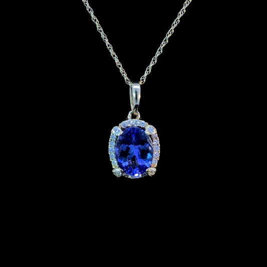 160405 - Tanzanite and diamond pendant