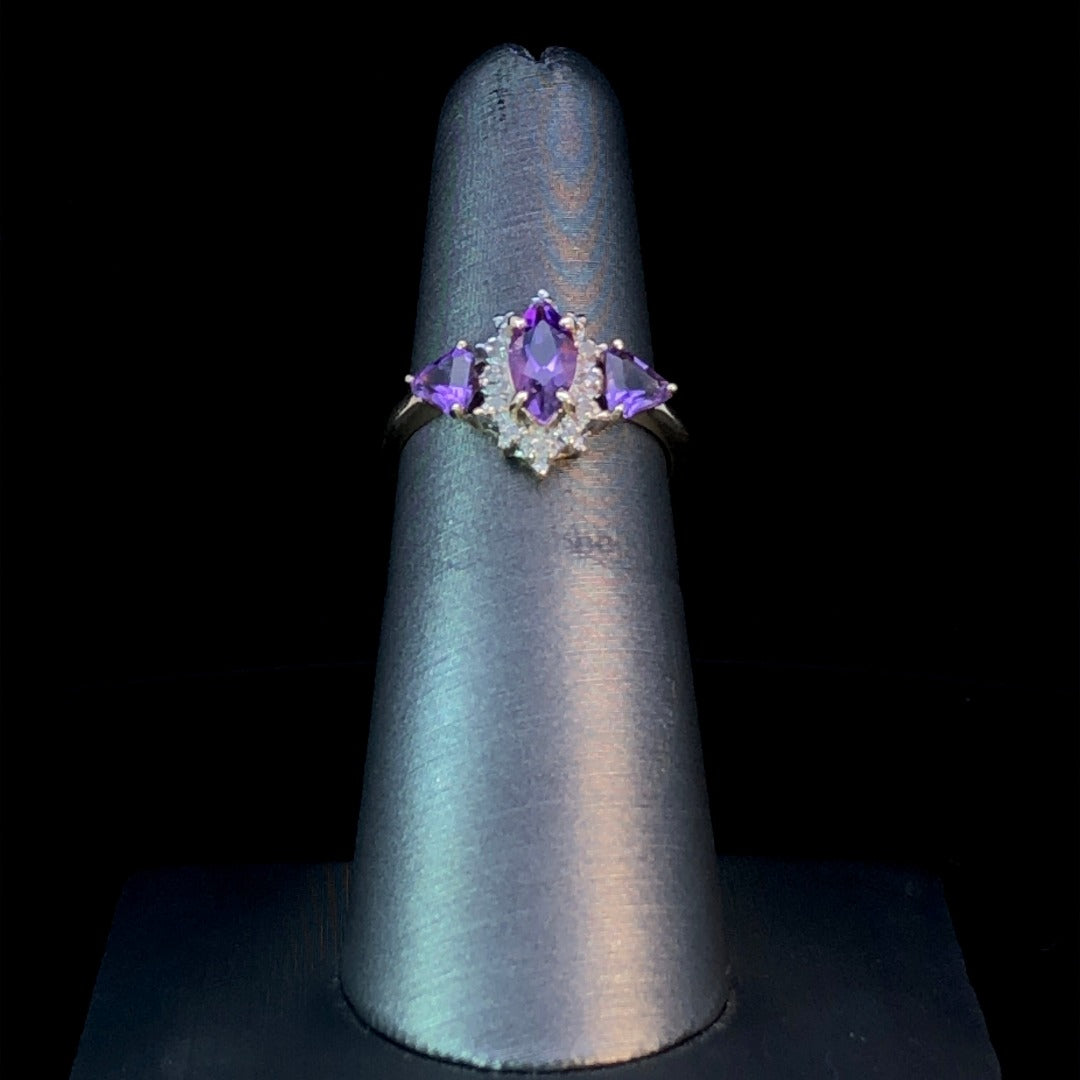 148549 - .03 ctw diamond and amethyst ring