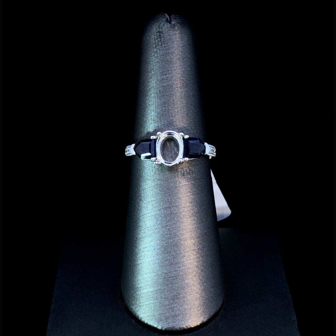 1.32 ctw sapphire and diamond semi mount
