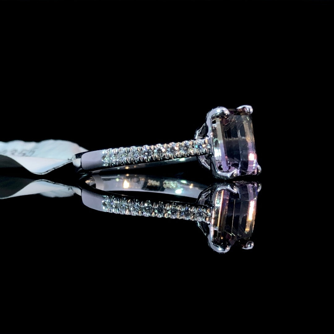 159355 - .12 ctw diamond and ametrine ring