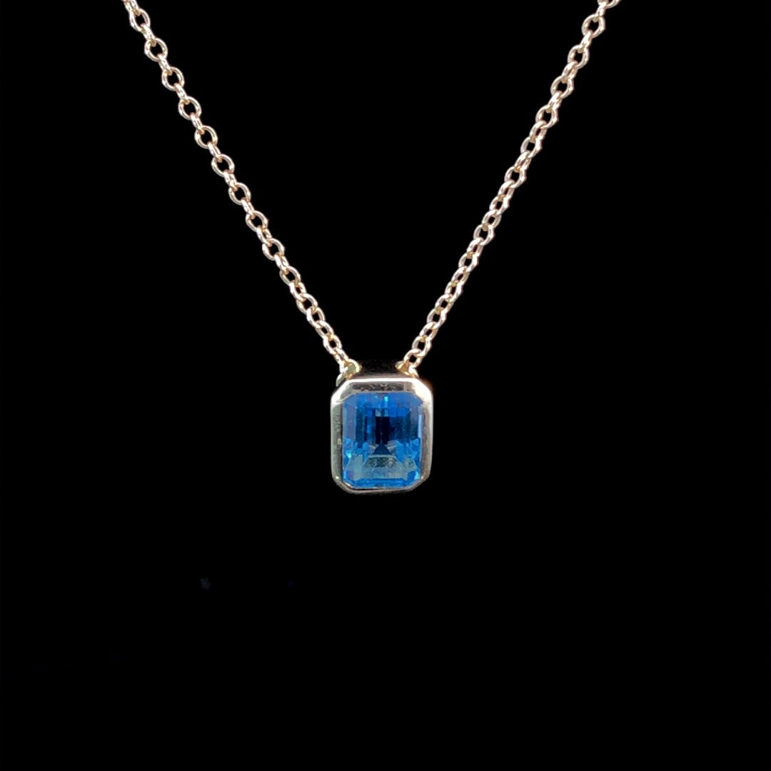 160376 - 1.00 ct blue topaz necklace