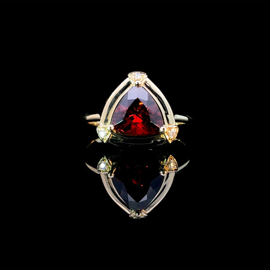 165790 - 1.90 ctw garnet and diamond ring