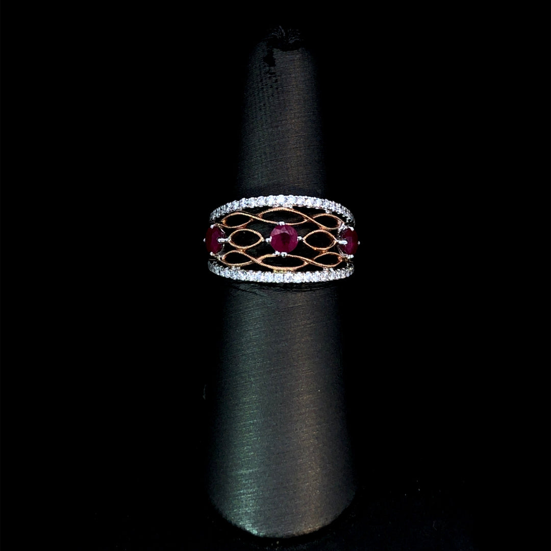 164837 - 1.15 ctw ruby and diamond ring