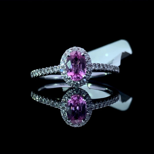 150903 - .80 ctw pink sapphire and diamond ring