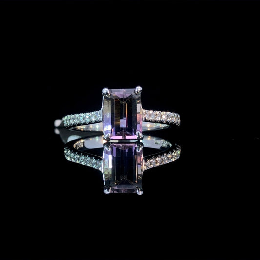 159355 - .12 ctw diamond and ametrine ring