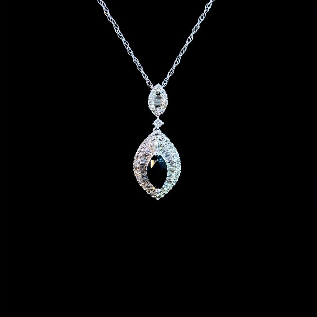 164033 - .33 ctw sapphire and diamond pendant