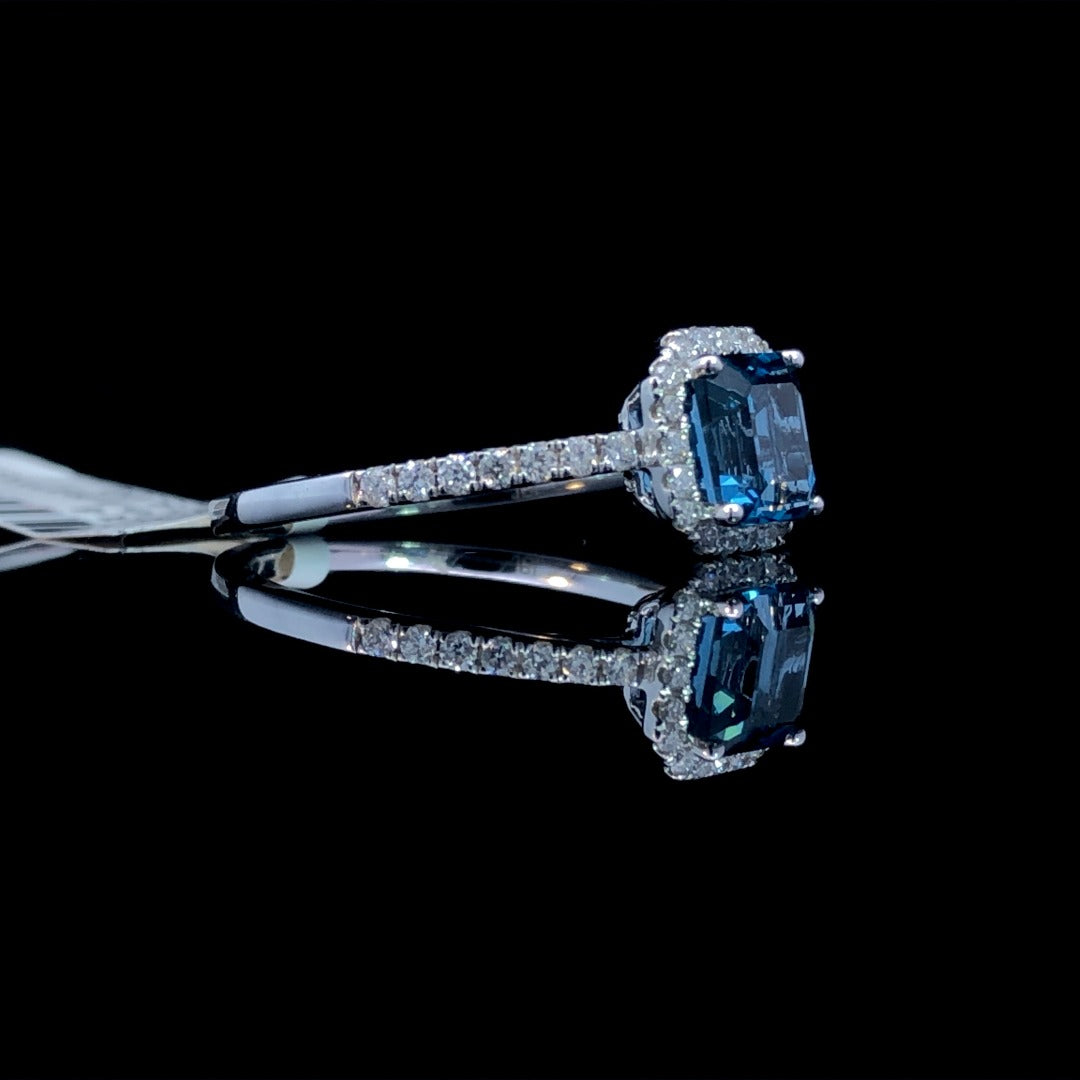 163347 - 1.69 ctw blue topaz and diamond ring