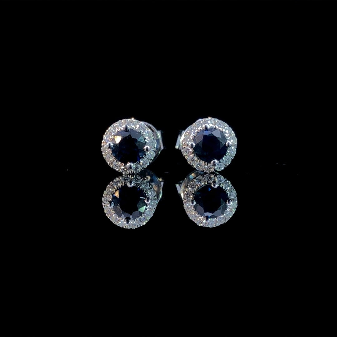 163209 - .50 ctw sapphire and diamond earrings