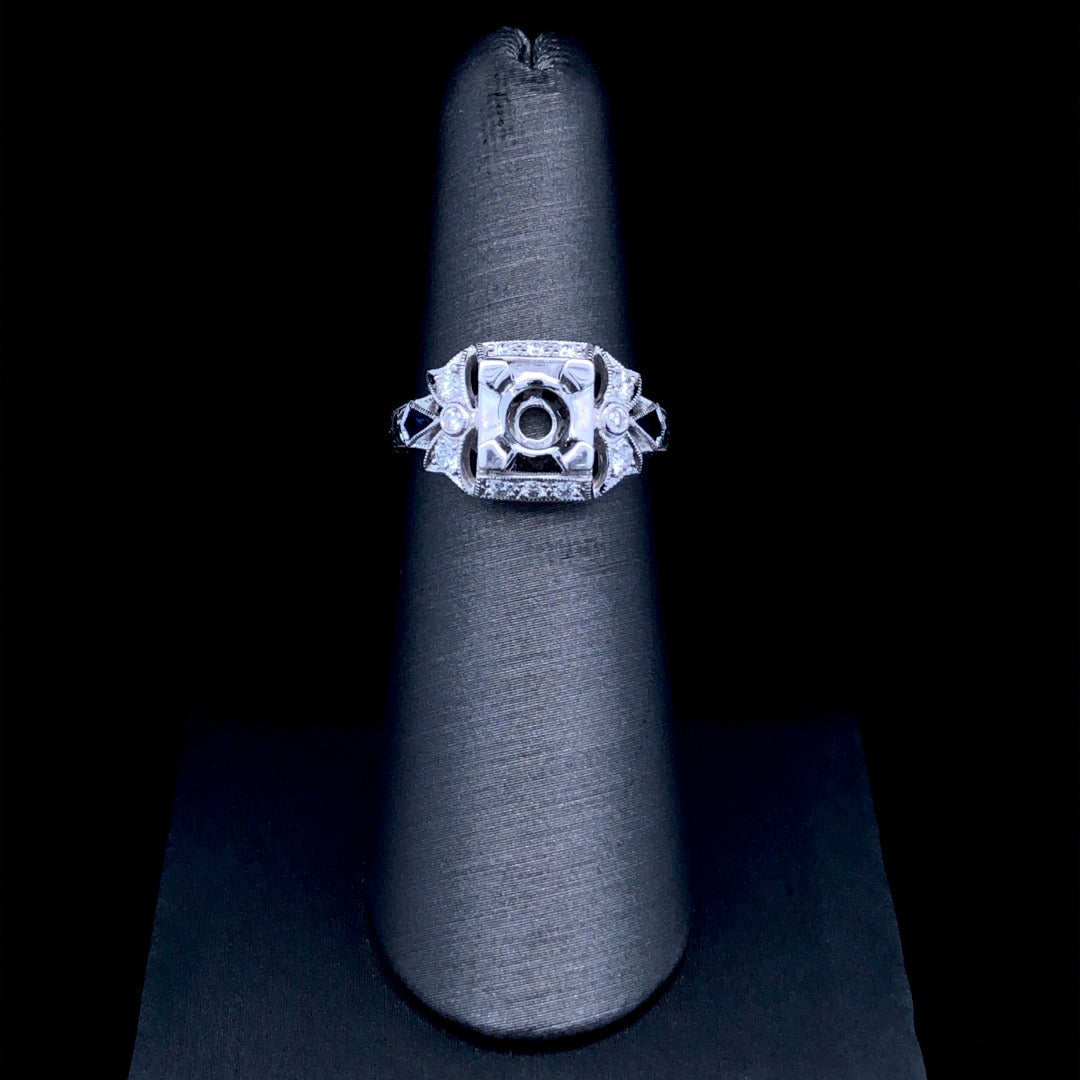 .41 ctw diamond and sapphire semi mount
