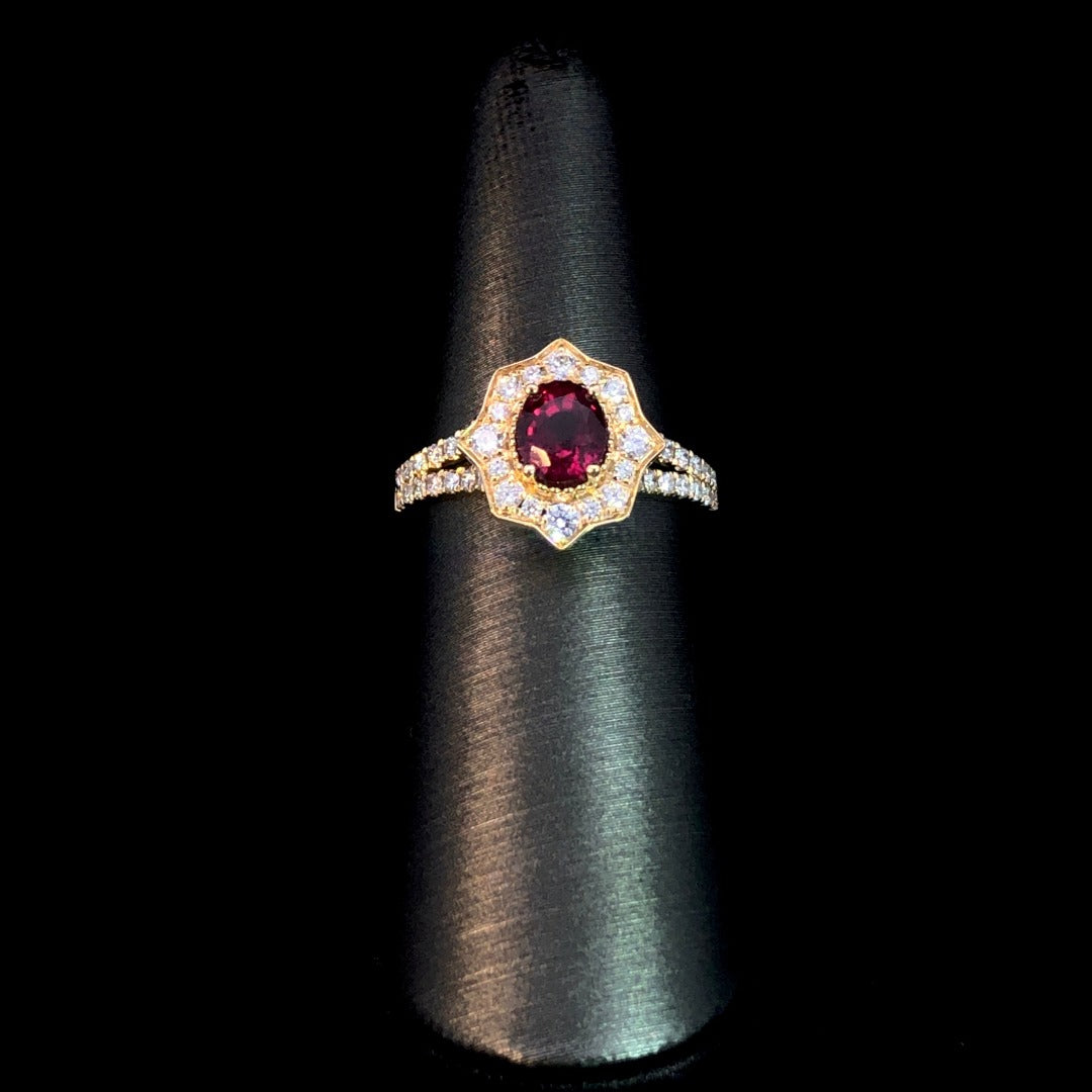 1.75 ctw ruby and diamond ring