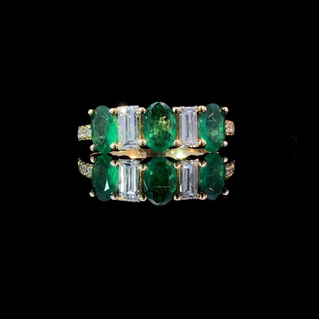 163126 - 1.69 ctw emerald and diamond ring