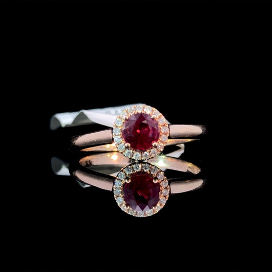 150895 - .65 ctw ruby and diamond ring