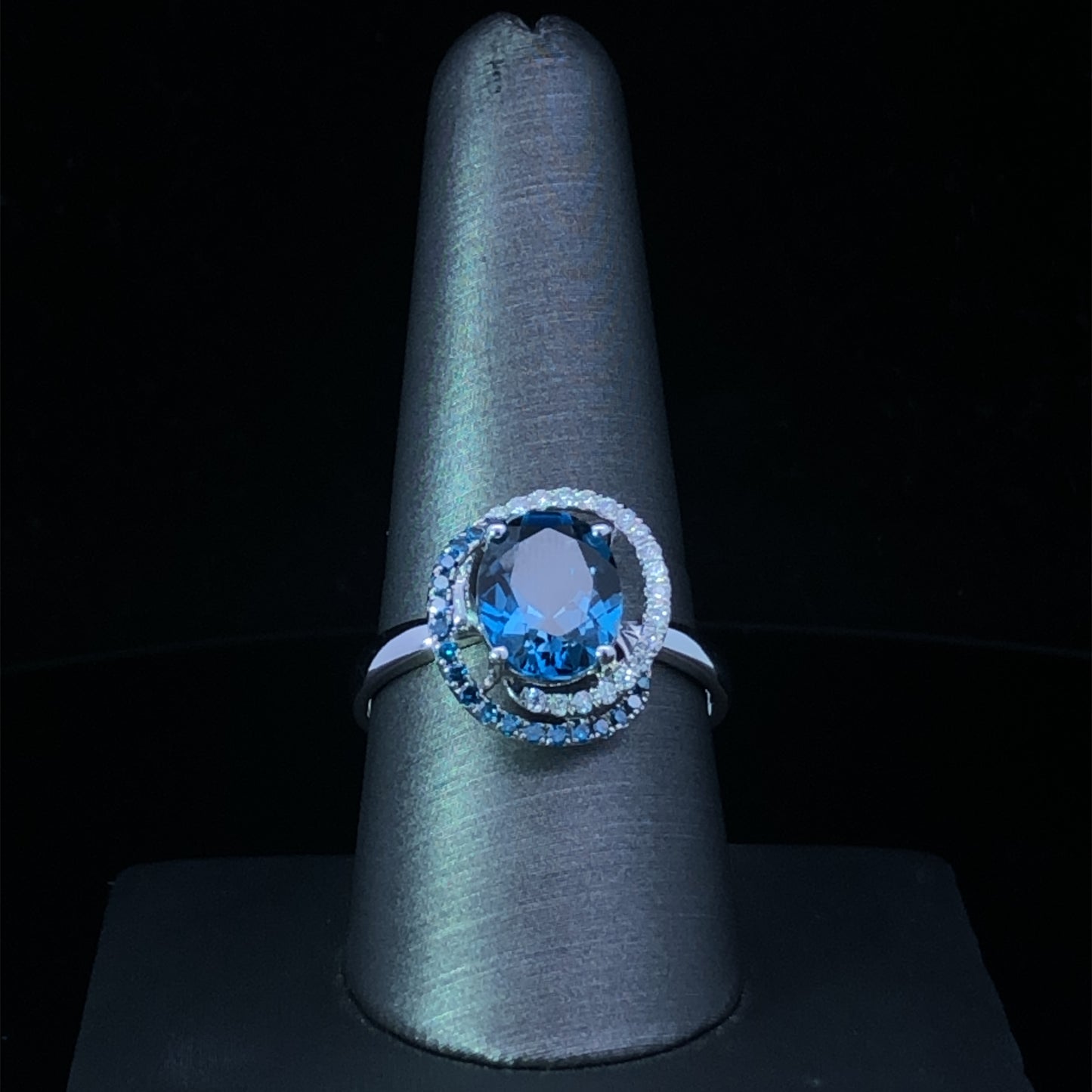 160363 - 3.16 ctw blue topaz and diamond ring