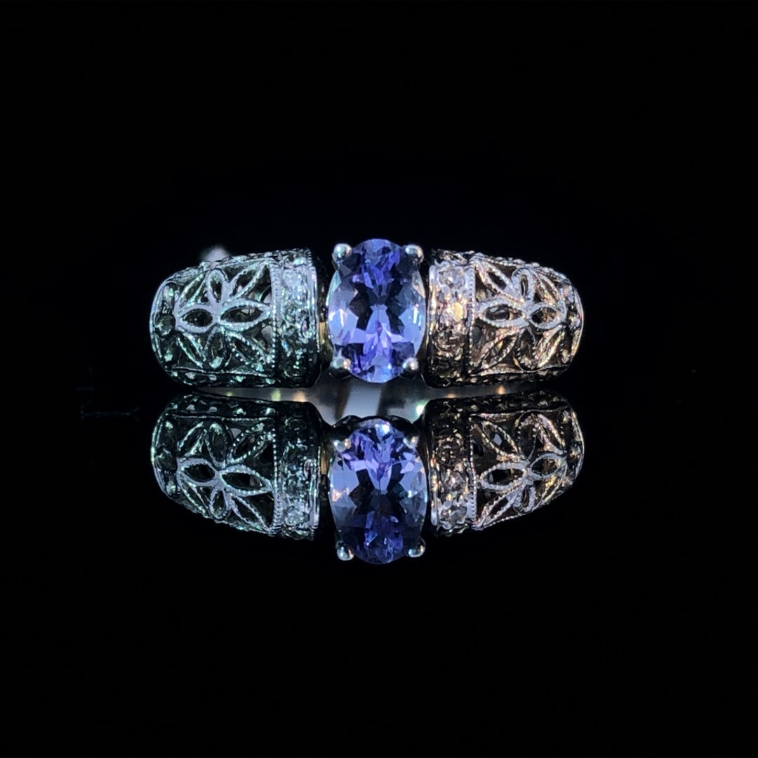 115024 - .72 ctw tanzanite and diamond ring