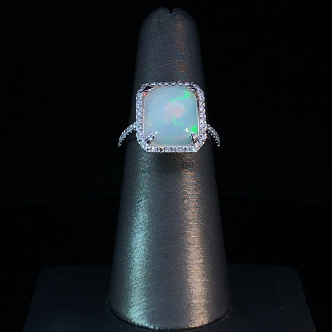 160413 - 4.64 ctw Ethiopian Opal and Diamond ring