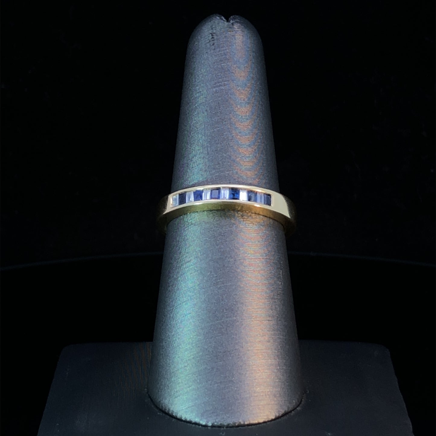 .50 ctw diamond and sapphire band