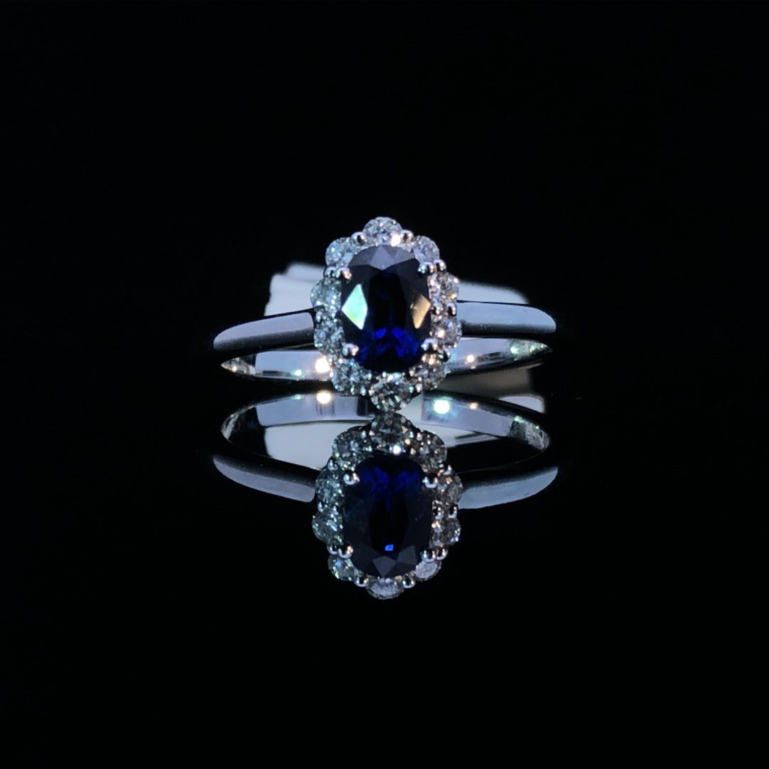 156852 - 1.00 ctw sapphire and diamond ring